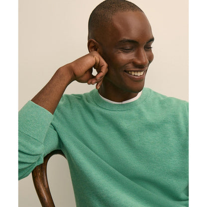 Supima Cotton Pique Crewneck Sweater