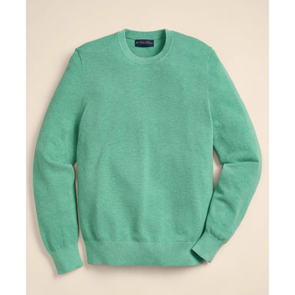 Supima Cotton Pique Crewneck Sweater