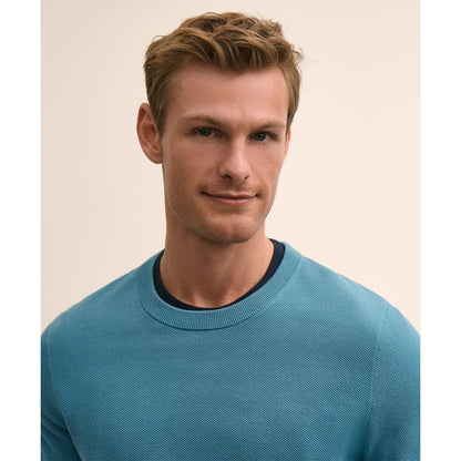 Supima Cotton Pique Crewneck Sweater