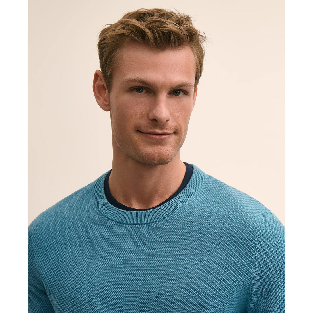 Supima Cotton Pique Crewneck Sweater