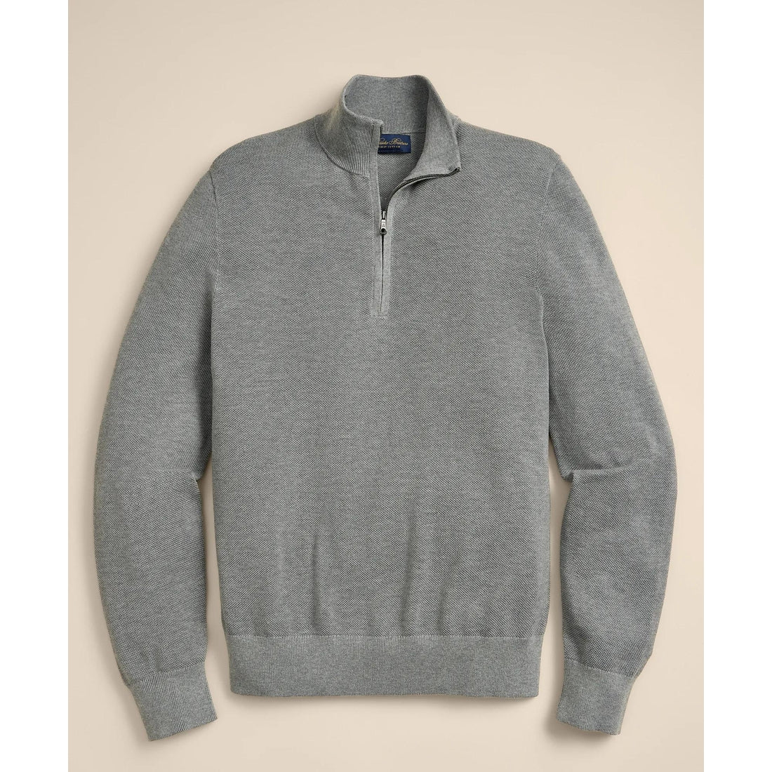 Supima Cotton Pique Quarter-Zip Sweater