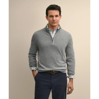 Supima Cotton Pique Quarter-Zip Sweater