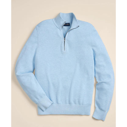 Supima Cotton Pique Quarter-Zip Sweater