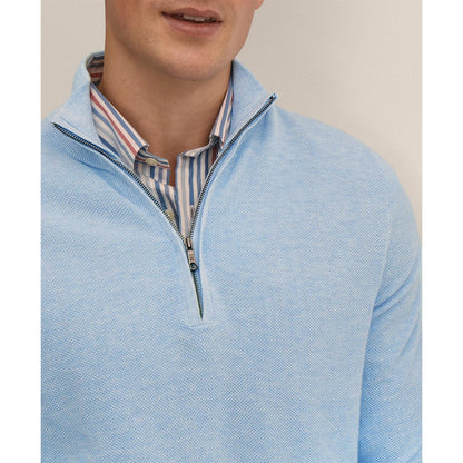 Supima Cotton Pique Quarter-Zip Sweater