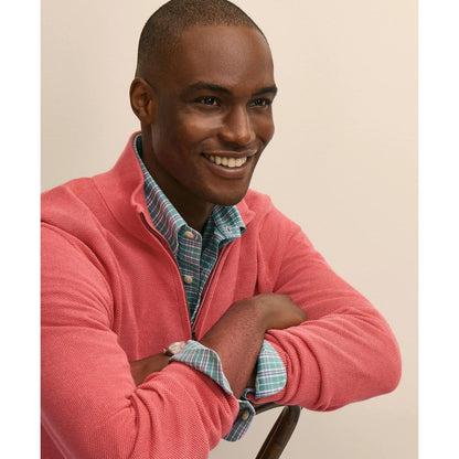 Supima Cotton Pique Quarter-Zip Sweater