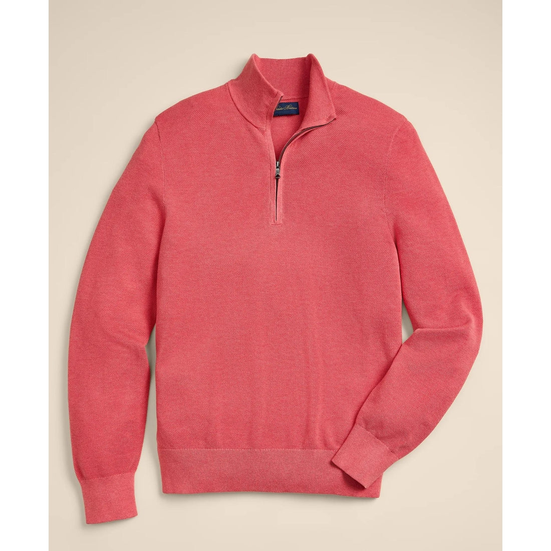 Supima Cotton Pique Quarter-Zip Sweater