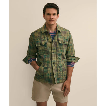 Cotton Patchwork Madras Shirt Jacket