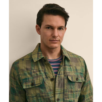 Cotton Patchwork Madras Shirt Jacket