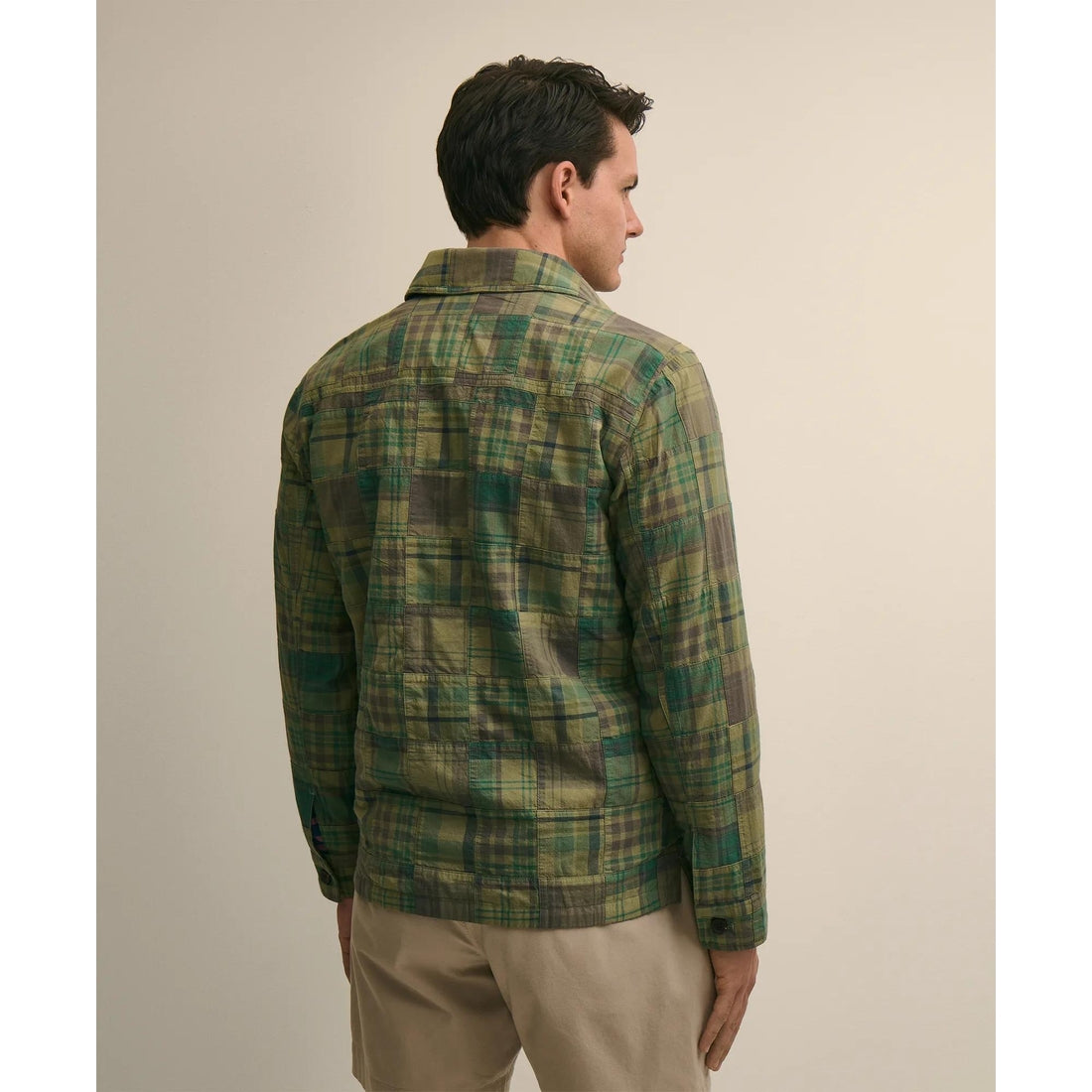 Cotton Patchwork Madras Shirt Jacket