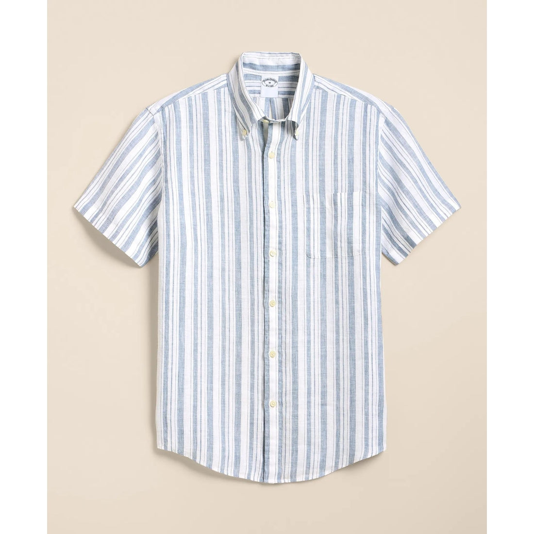 Irish Linen Short-Sleeve Stripe Sport Shirt
