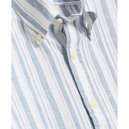 Irish Linen Short-Sleeve Stripe Sport Shirt