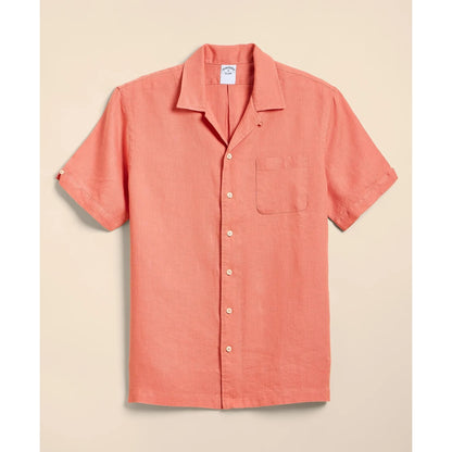 Irish Linen Camp Collar, Short-Sleeve Shirt