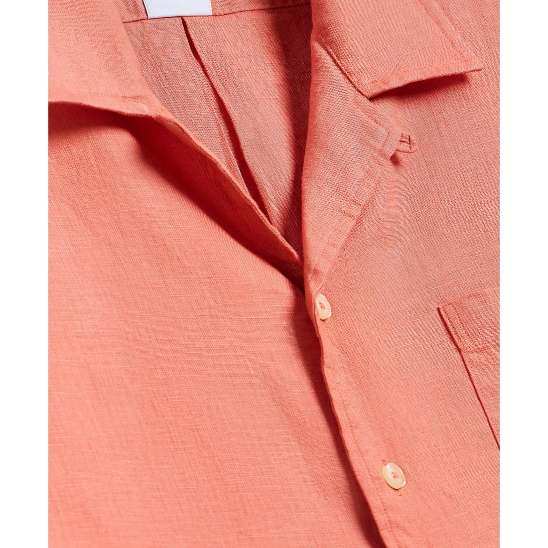 Irish Linen Camp Collar, Short-Sleeve Shirt