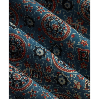 Cotton Camp Collar, Block Mosaic Print Short-Sleeve Shirt