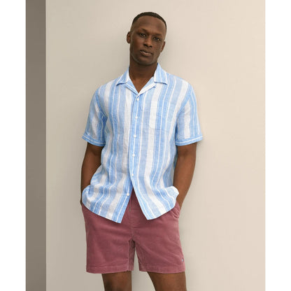 Irish Linen Short-Sleeve Camp Collar Sport Shirt