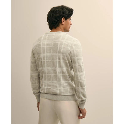 Supima Cotton Jacquard Plaid Sweater