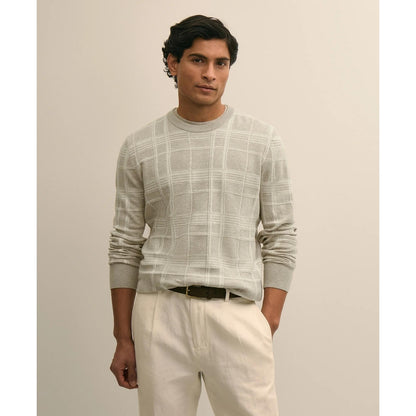 Supima Cotton Jacquard Plaid Sweater