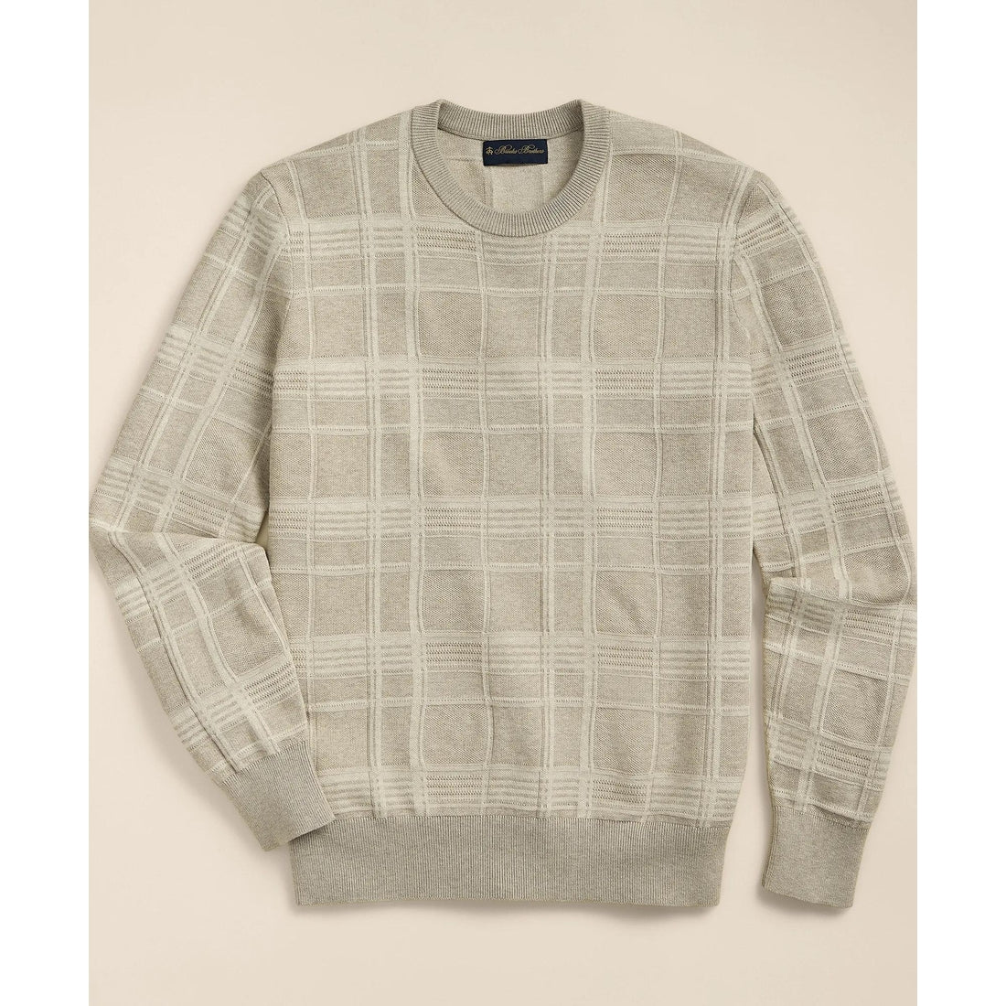 Supima Cotton Jacquard Plaid Sweater