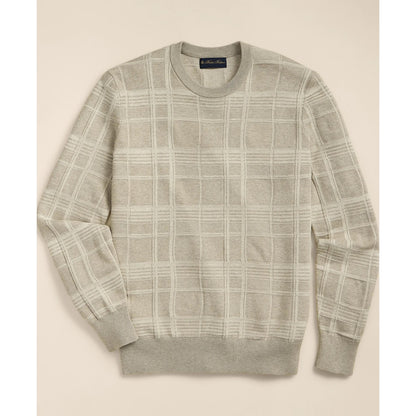 Supima Cotton Jacquard Plaid Sweater