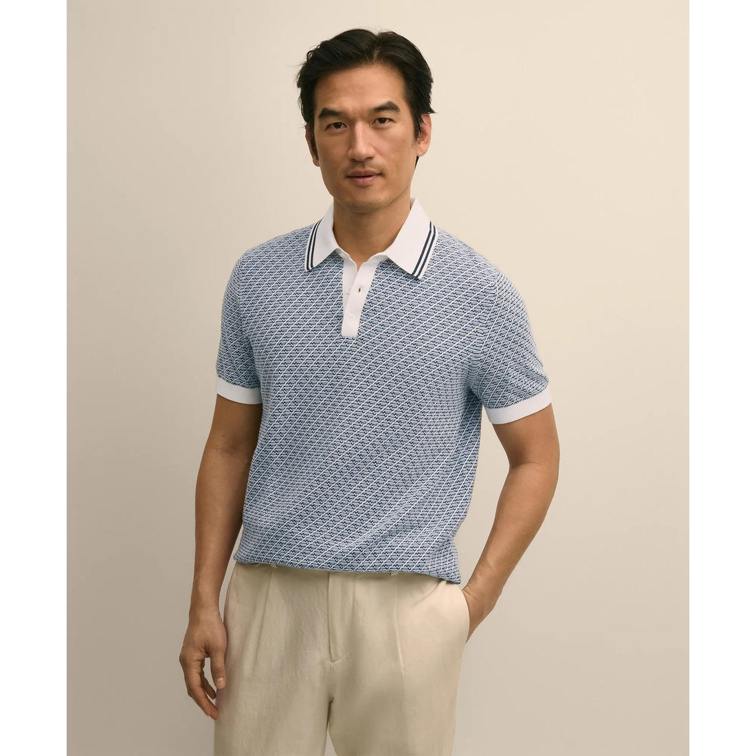 Supima Cotton Diamond Polo Sweater