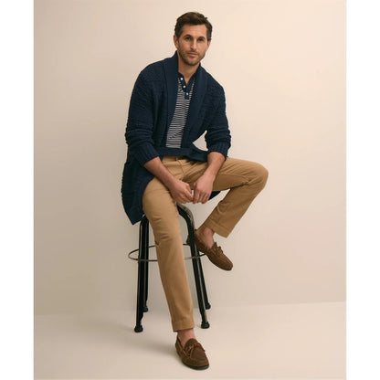 Supima Cotton Jacquard Belted Shawl Cardigan