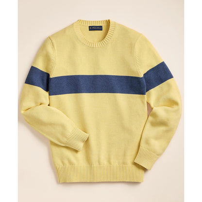 Supima Cotton Chest-Stripe Sweater
