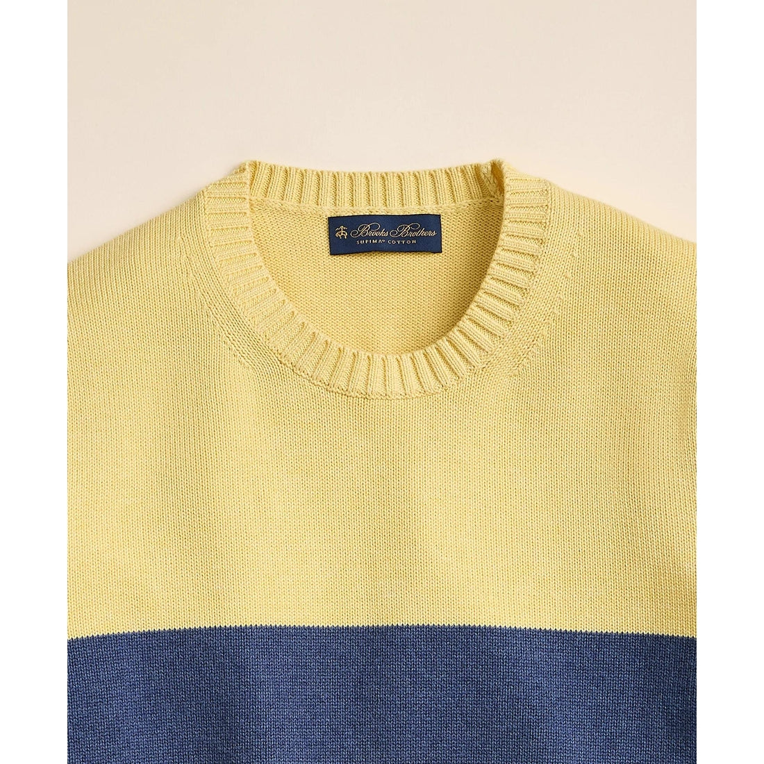 Supima Cotton Chest-Stripe Sweater