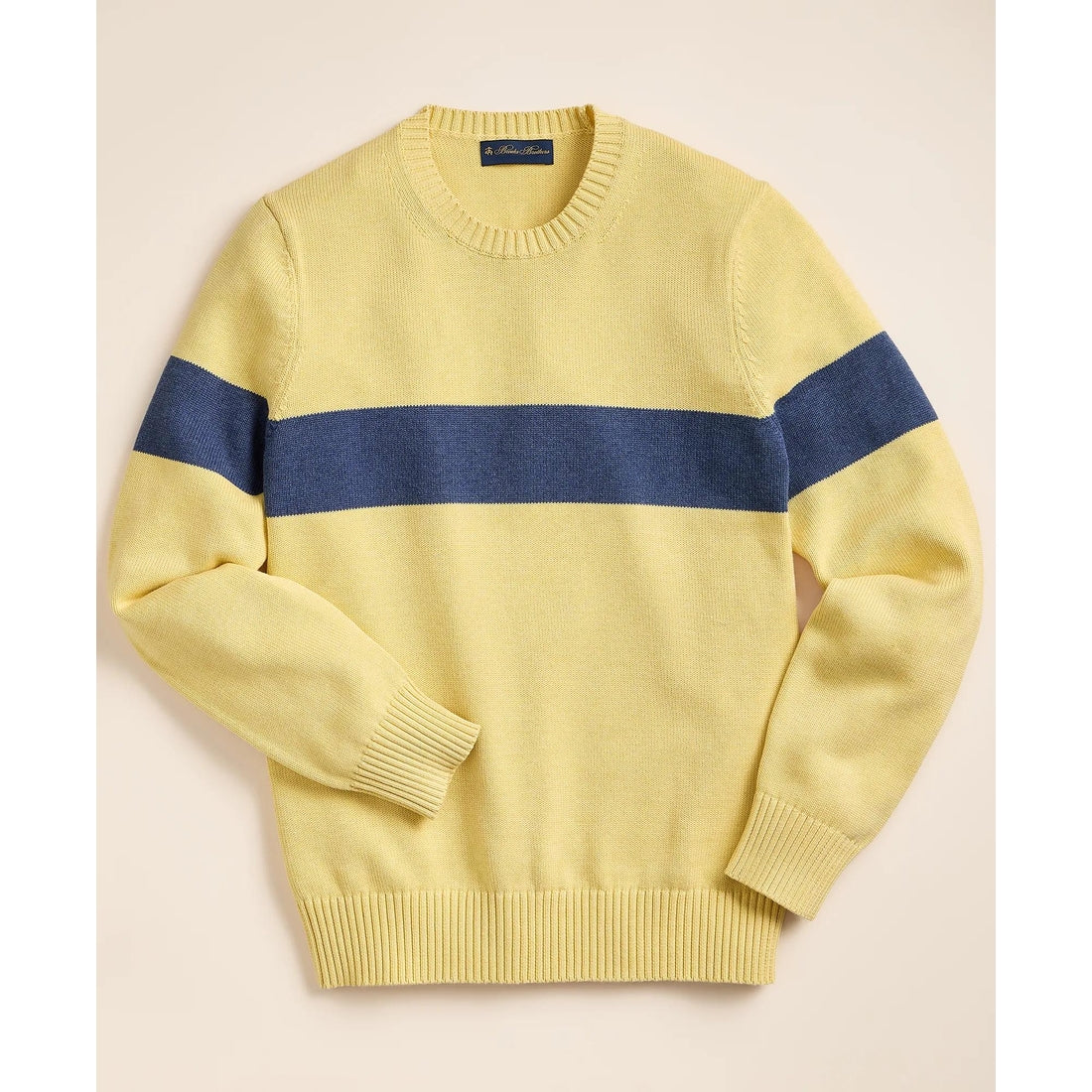 Supima Cotton Chest-Stripe Sweater