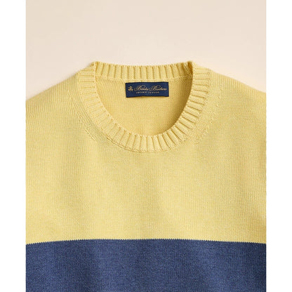 Supima Cotton Chest-Stripe Sweater