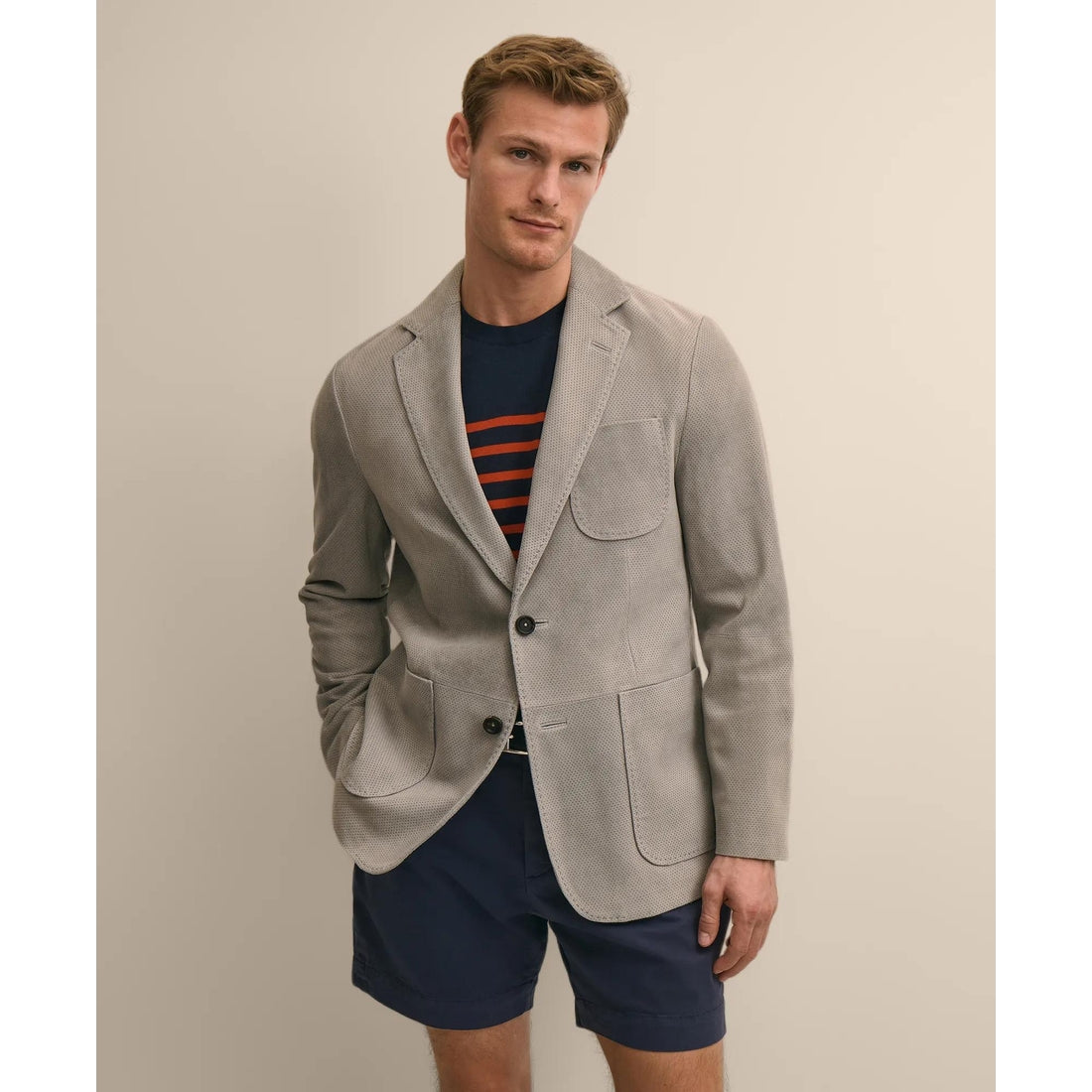 Perforated Suede Sport Coat