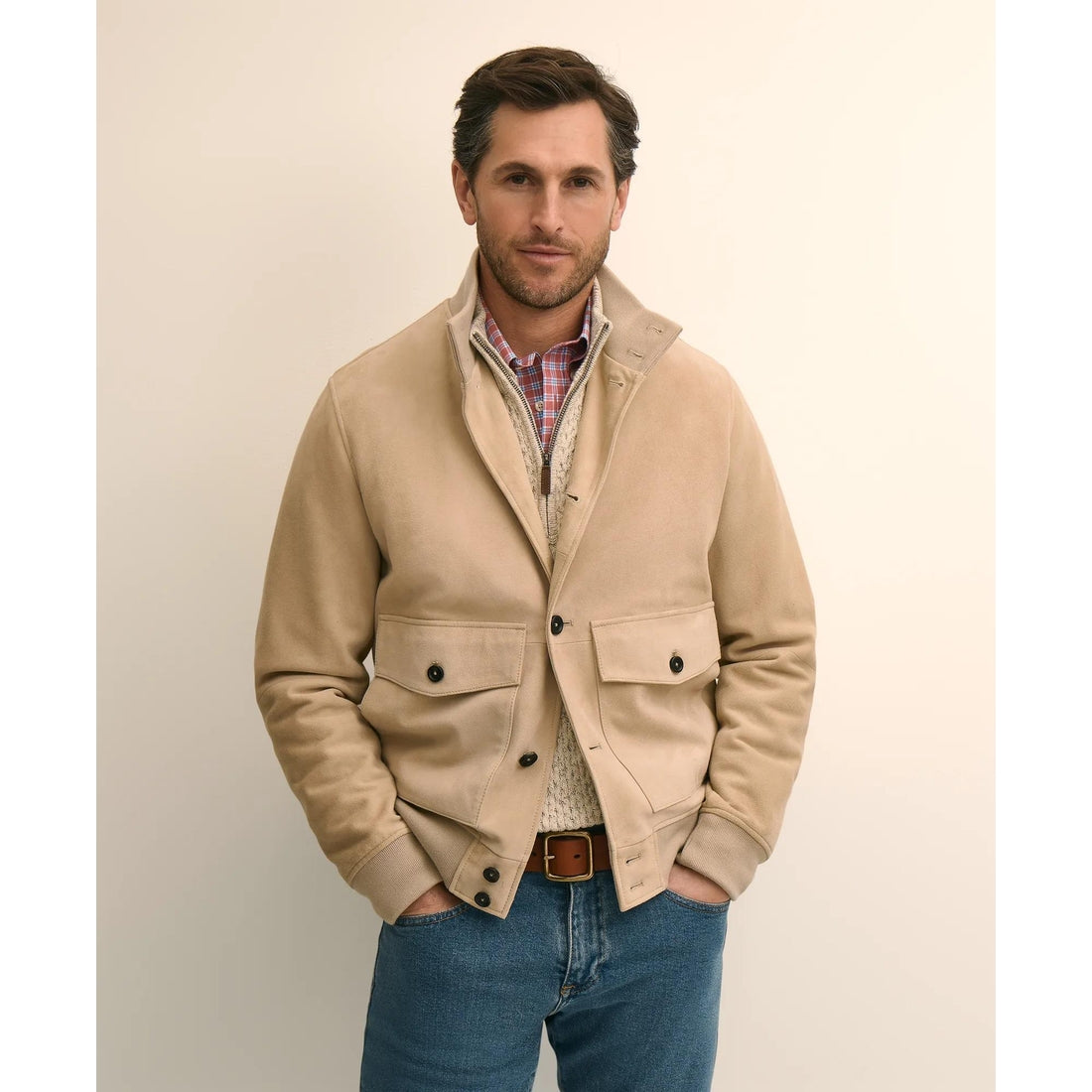 Suede Safari Bomber Jacket