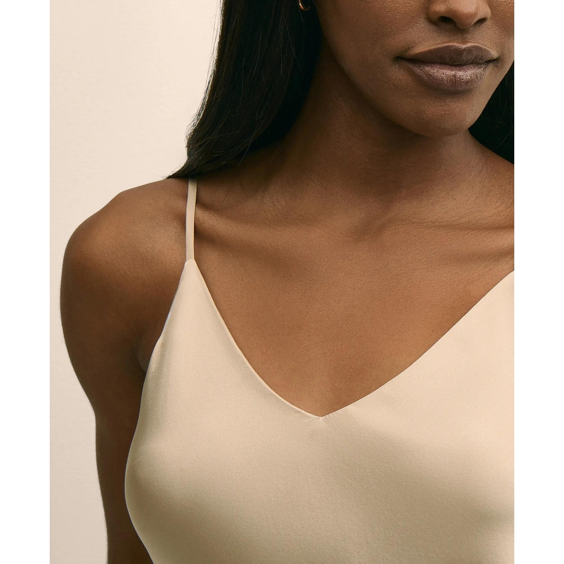 V-Neck Cami in Washable Silk Charmeuse
