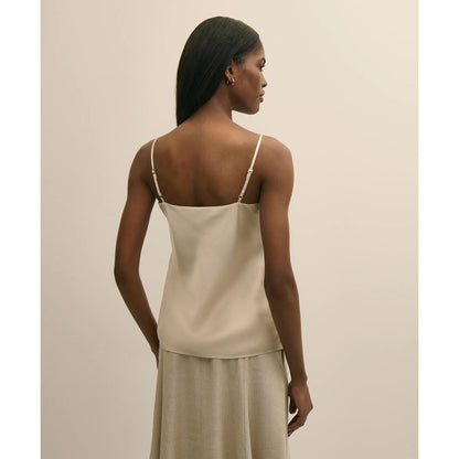 V-Neck Cami in Washable Silk Charmeuse