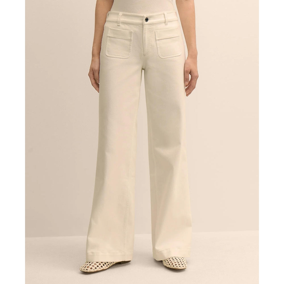 Patch-Pocket Flare Jeans