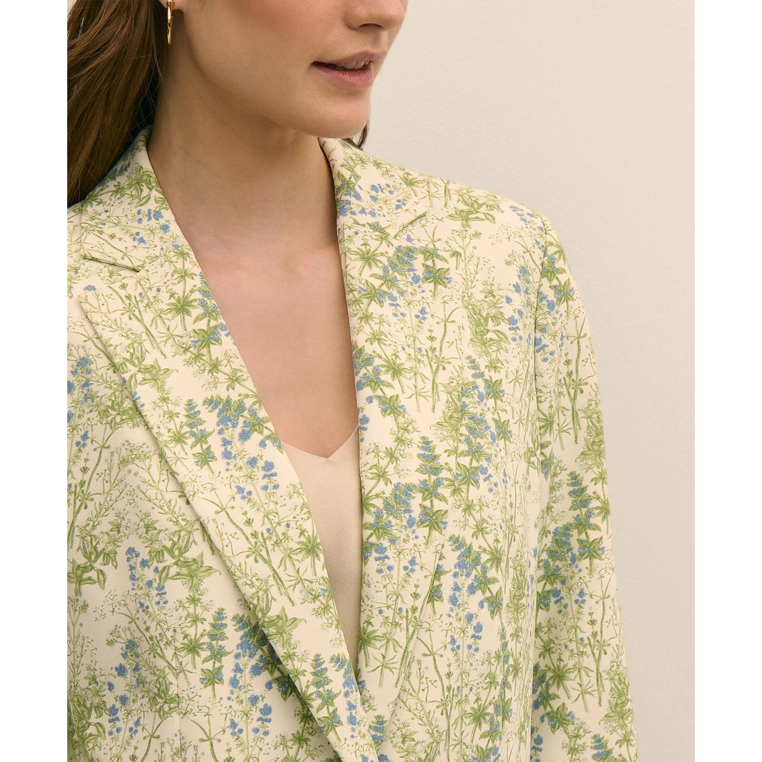 Crepe Botanical Print Jacket