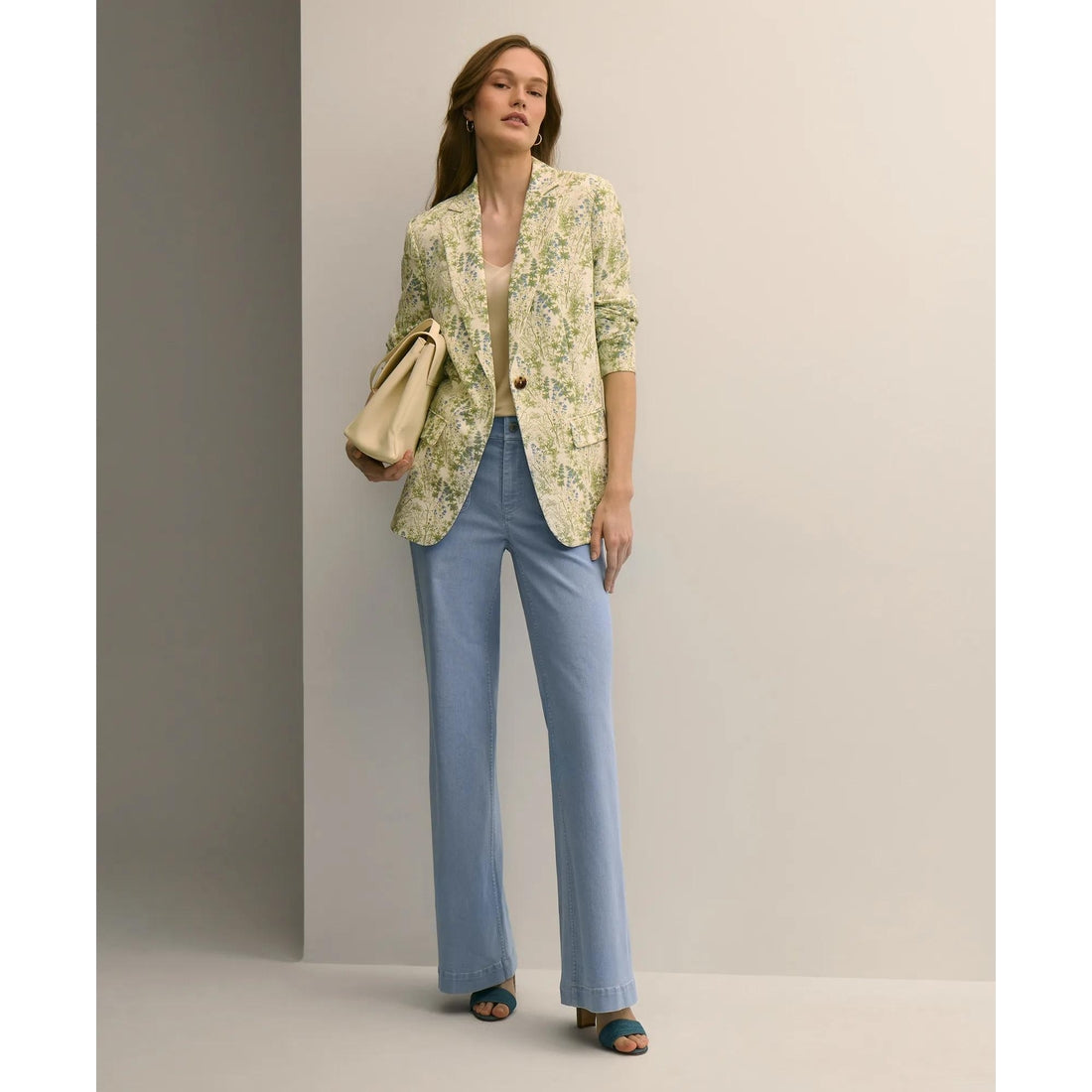 Crepe Botanical Print Jacket