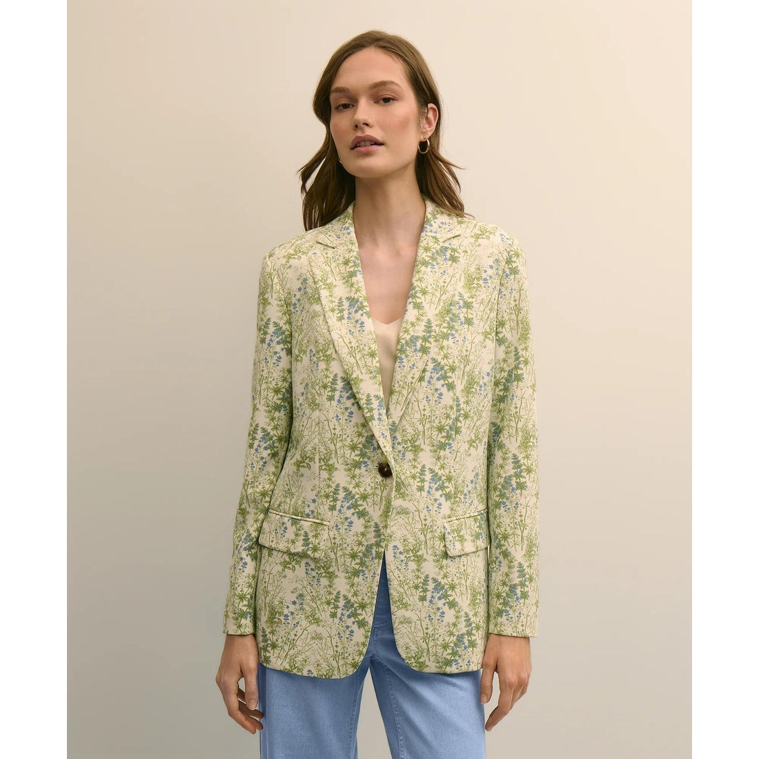 Crepe Botanical Print Jacket