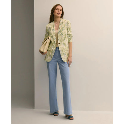 Crepe Botanical Print Jacket