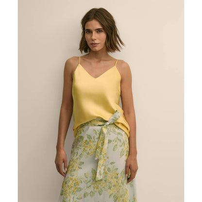 V-Neck Cami in Washable Silk Charmeuse