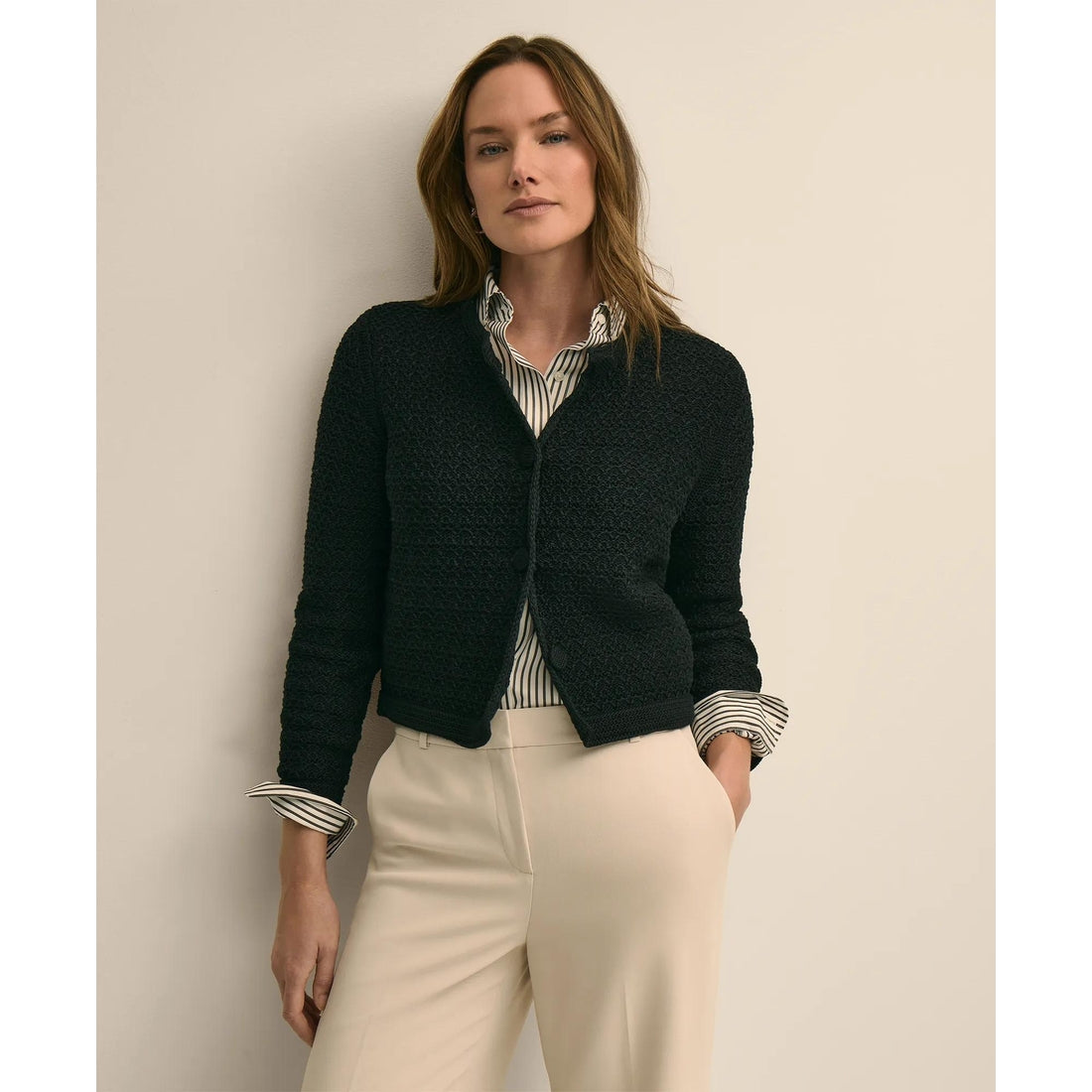 Mercerized Cotton Crochet Sweater Jacket