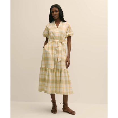 Cotton Madras Maxi Shirt Dress