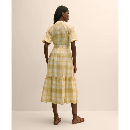 Cotton Madras Maxi Shirt Dress
