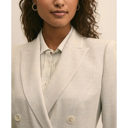 Viscose Melange Tweed Double-Breasted Jacket