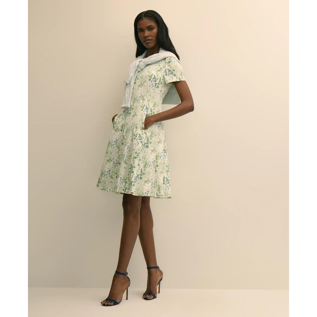 Printed Floral Crepe Dress
