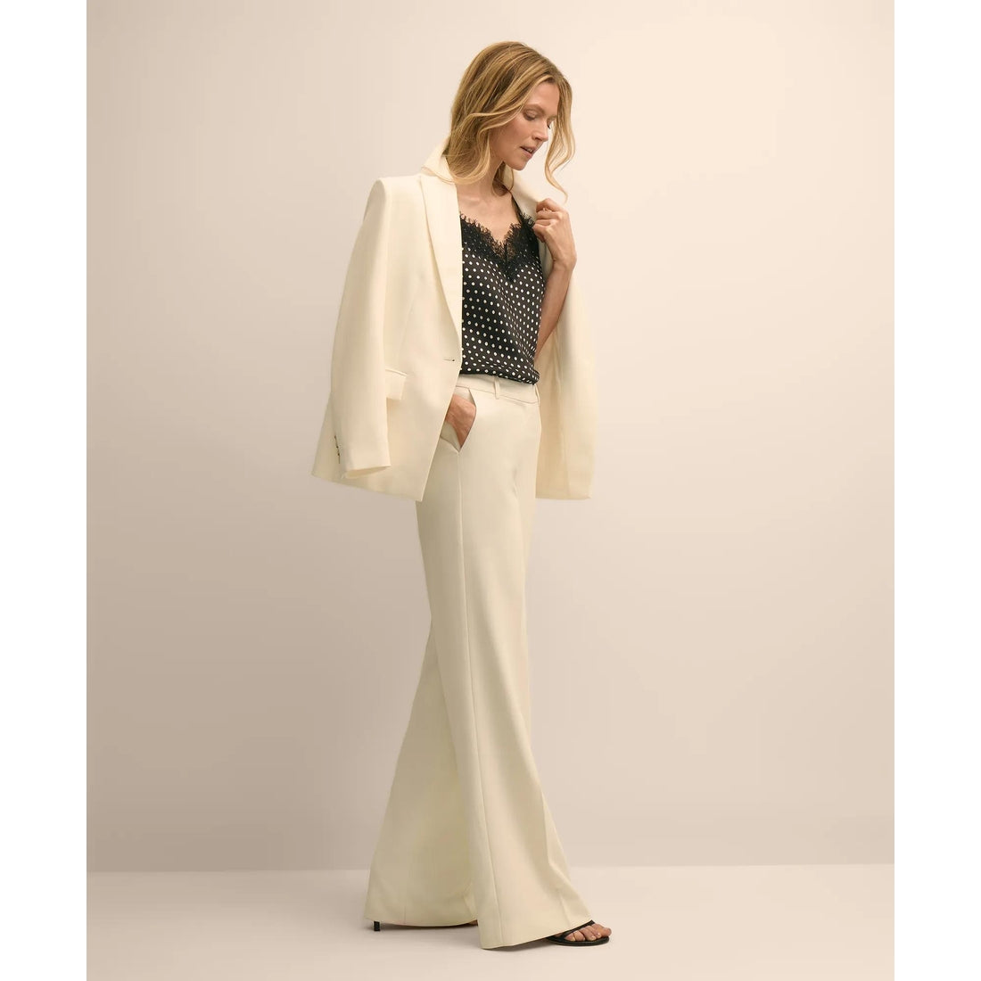 Crepe Wide-Leg Pants