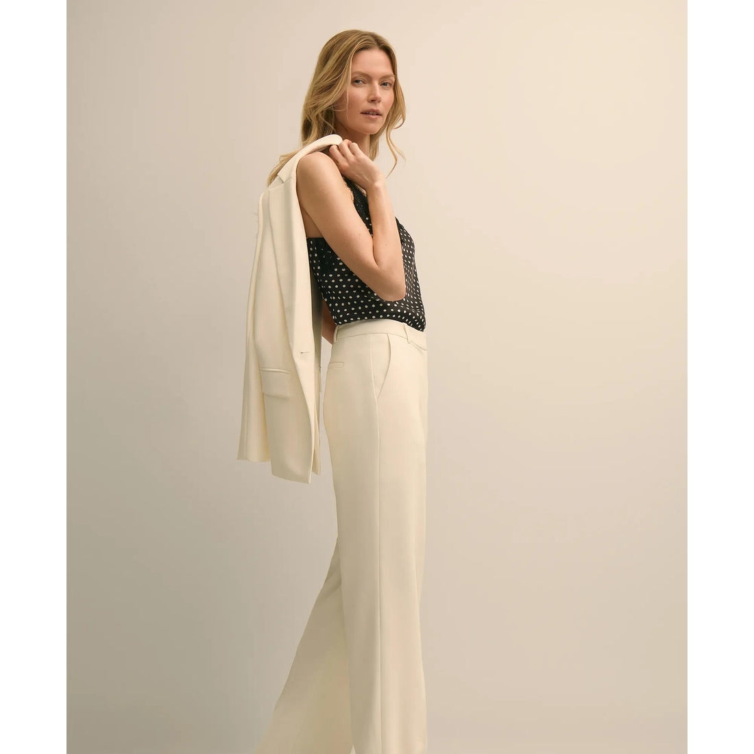 Crepe Wide-Leg Pants