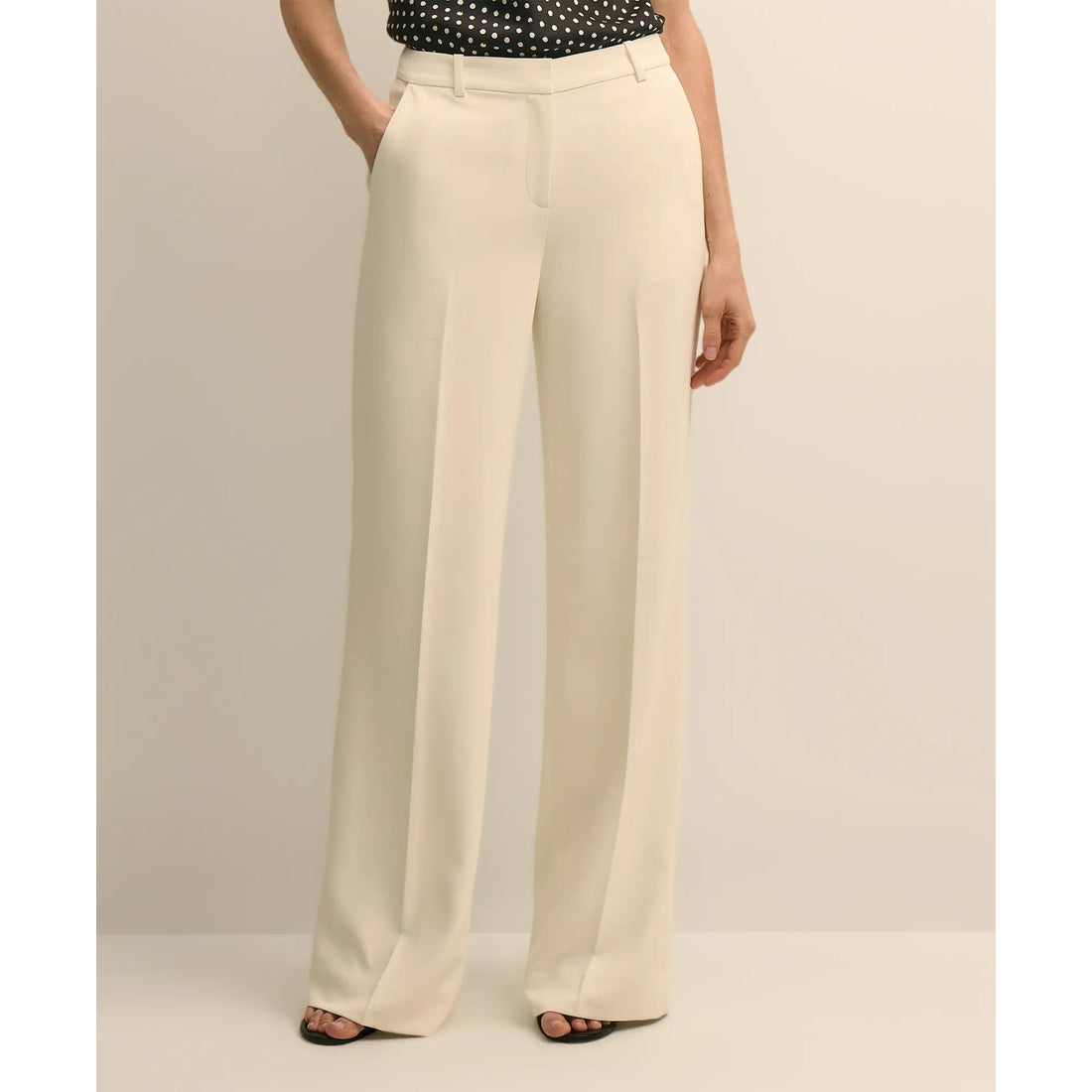 Crepe Wide-Leg Pants