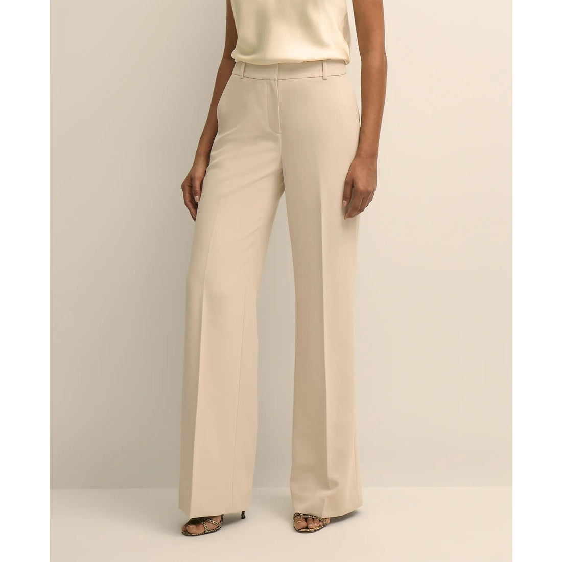Crepe Wide-Leg Pants
