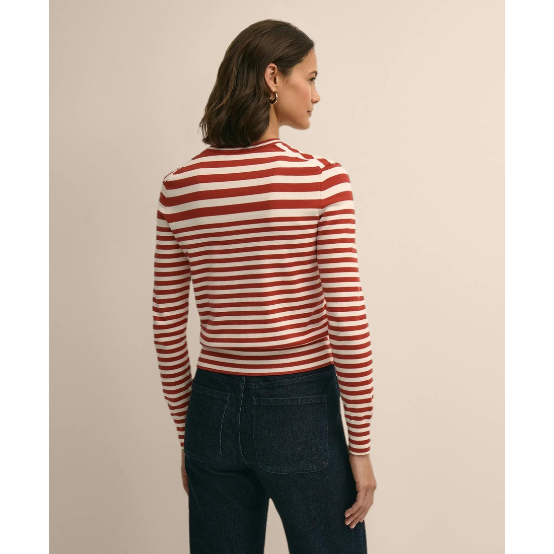 Supima Cotton Variegated Stripe Cardigan