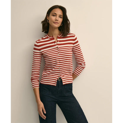 Supima Cotton Variegated Stripe Cardigan